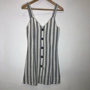 Zara Trafaluc Woven Striped Blue And White Mini Dress Size Small